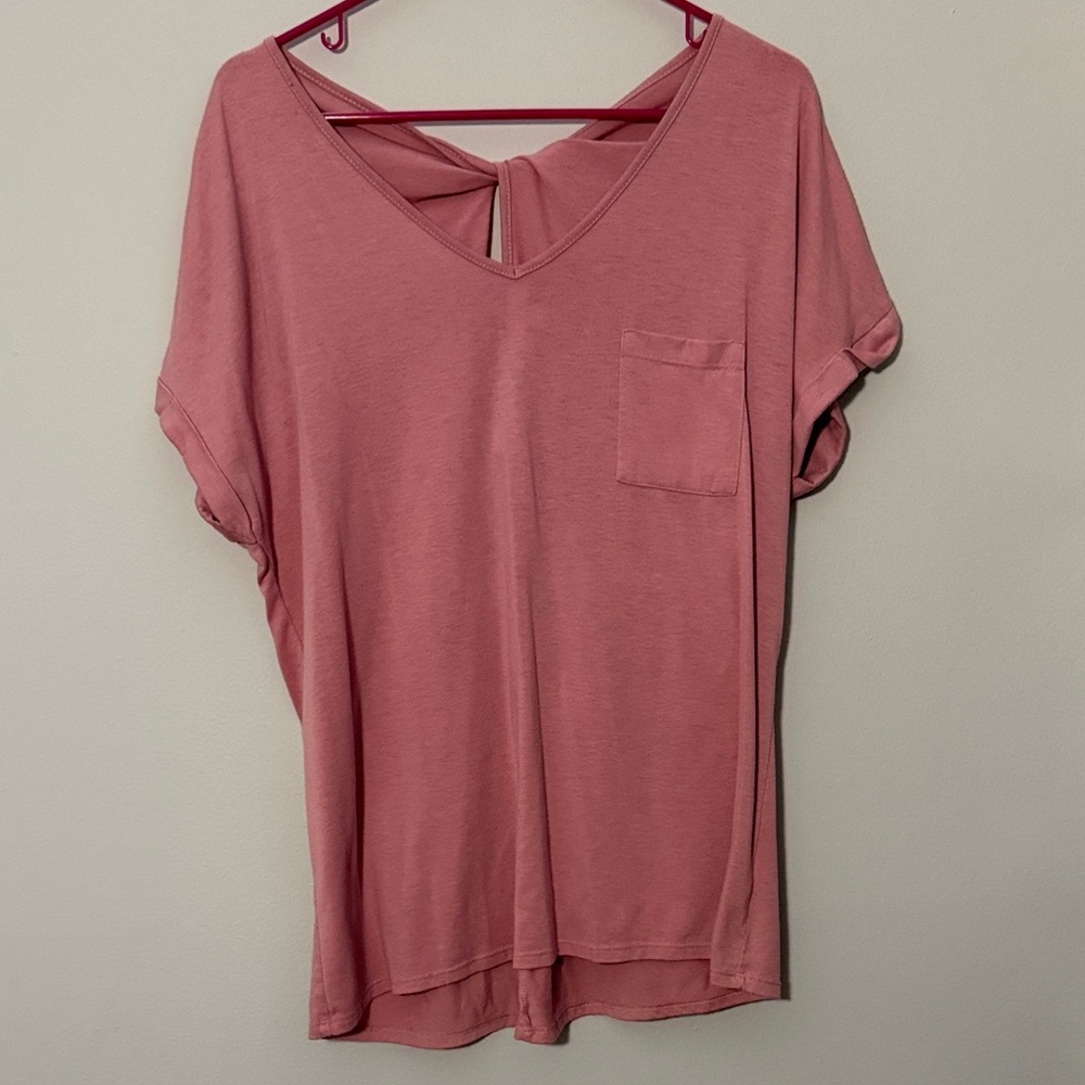 Pink V-Neck Tee